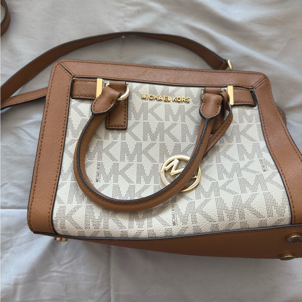 Michael Kors Tan and Cream Satchel
